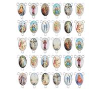 EZVFIRPDFZ Medalla milagrosa de San Benito, San Miguel, Nuestra Señora para hacer joyas de bricolaje, rosario de la Virgen María Cristo Jesús, conexión central, suministros para hacer rosarios (20
