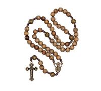 EZVFIRPDFZ Our Father Sacred - Rosario de madera maciza hecho a mano (Nuestra Señora-Nogal)
