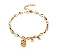 EZVFIRPDFZ Pulsera de cruz con cuentas de rosario de la Virgen María de Guadalupe ajustable para mujer