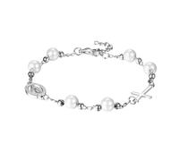 EZVFIRPDFZ Pulsera de rosario para mujer: rosario cristiano con cuentas de cruz, pulsera de cadena de eslabones ajustable, medalla de San Benito, joyería religiosa, regalos