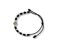 EZVFIRPDFZ Pulsera rosario de San Benito en metal y cordón ajustable, protección y bendición, diseño religioso para hombres y mujeres. Pulsera Denario Medalla de San Benito (rojo)