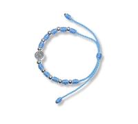 EZVFIRPDFZ Pulsera rosario de San Benito en metal y cordón ajustable, protección y bendición, diseño religioso para hombres y mujeres. Pulsera Denario Medalla de San Benito (rojo)