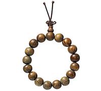 EZVFIRPDFZ Pulsera unisex hecha a mano de madera de sándalo verde fragante natural con 17 eslabones de oración para meditación y descompresión, cadena para hombres y mujeres