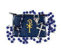 EZVFIRPDFZ Rosario católico de cuentas de 6 mm con estuche de vinilo