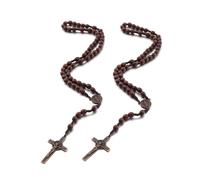 EZVFIRPDFZ Rosario católico para mujer, hecho a mano, de madera, con crucifijo de Jesucristo, crucifijo, cruz, rosario de madera curativa, para yoga, meditación, oración, collar de cuentas