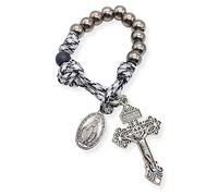 EZVFIRPDFZ Rosario de cuerda de paracaídas, bolsillo para pulsera, rosario milagroso/medalla de San Benito/San José y cruz