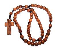 EZVFIRPDFZ Rosario de cuerda redonda de madera de olivo