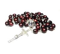 EZVFIRPDFZ Rosario de madera con agua bendita de Fátima Nuestra Señora de Fátima collar oración comunión apariciones marianas (cereza)