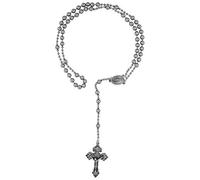 EZVFIRPDFZ Rosario militar Soldado de Dios (tono plateado)