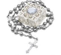 EZVFIRPDFZ Rosarios de primera comunión para niñas y niños, rosario católico para hombres, mujeres, collar de rosario como regalo para madre, abuela, ancianos, Box