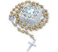 EZVFIRPDFZ Rosarios de primera comunión para niñas y niños, rosario católico para hombres, mujeres, collar de rosario como regalo para madre, abuela, ancianos, Box