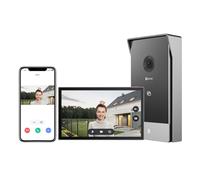 EZVIZ 2K Videoportero Timbre Video Sistema Intercomunicador, 7'' Monitor Táctil a Color, 2 Hilos Desbloqueo Remoto,Visión Nocturna, Detección de Movimiento Humano, Soporta Wi-Fi 2.4/5GHz,CP7