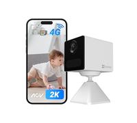 EZVIZ 4G Camara de Vigilancia Bateria 2K Camara Interior de Seguridad 2000mAh, Audio Bidireccional, AI Deteccion Humana,Compatible con EZVIZ Power Bank, 512GB Tarjeta(No Incluido), CB2 Blanco