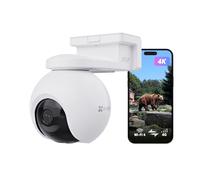 EZVIZ 4K Camara Vigilancia Exterior 4G WiFi Dual con Batería, 360° PTZ con AOV, Detección de Animal Salvaje/Persona/Vehículo, Visión Nocturna Color, Seguimiento Automático, Defensa Activa, EB8 Pro 4G