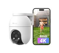 EZVIZ 4K Cámara Vigilancia WiFi Exterior 360°,8MP Cámara IP de Seguridad,Visión Nocturna a Color,Detección IA de Persona/Vehículo,Seguimiento Zoom Auto,Audio Bidireccional,Sirena,Alexa/Google,C8c(4mm)