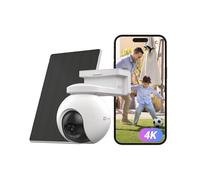 EZVIZ 4K Cámara Vigilancia WiFi Exterior Bateria con Solar,AOV 2.0 360° Cámara Inalámbrica 10400mAh,Audio Bidireccional,Detección de Personas/Vehículos,Visión Nocturna a Color,CB8 Pro Kit