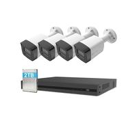 EZVIZ 4K Kit Cámaras Vigilancia Exterior PoE, 4 Cámaras de Seguridad 8MP con Detección IA de Personas/Vehículos, 2TB HDD NVR Grabación Continua, Visión Nocturna a Color, Impermeable IP67, H3K PoE Kit