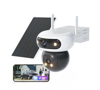 EZVIZ 8MP (4MP+4MP) Cámara Vigilancia WiFi Exterior Inalámbrica Doble Lente,Batería 10400mAh,AOV Modo 2.0,Visión Nocturna a Color,Detección IA de Persona/Vehículo,Audio Bidireccional,Alexa,CB90 Dual