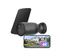 EZVIZ BC1c 4K Cámara Wi-Fi externa inalámbrica con panel solar, batería de 10400 mAh, detección humana/vehículos, audio bidireccional, visión nocturna en color, modo vídeo siempre activo, IP65