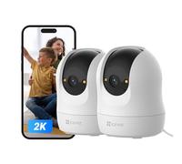 EZVIZ C6N G1 2K(2-Pack) Cámara Vigilancia WiFi Interior 360°, Cámara IP Detección Humana/Ruido, Visión Nocturna Color, Audio Bidireccional, Seguimiento Auto, Control Remoto, para Bebé/Anciano/Negocio