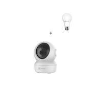 Ezviz C6N + LB1 Blanco - Kit de cámara motorizada 360° y bombilla inteligente Wi-Fi