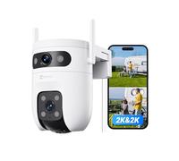EZVIZ C9C Cámara de Vigilancia Exterior 2K con Doble Lente (3MP+3MP), Cobertura 360°, Visión Nocturna en Color, IA Detección de Personas y Vehículos, Audio Bidireccional, Compatible con Alexa