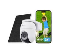 EZVIZ 4MP Camara Vigilancia WiFi Exterior Solar, AOV 360° PTZ Cámara Sin Cables con Bateria 5200mAh, Detección de Forma Humana/Vehículo, Visión Nocturna Color, Defensa Activa, CB8 Lite+Panel Solar 5W