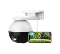 EZVIZ Camara Vigilancia WiFi Exterior 360°,3K Camara IP de Seguridad PTZ,Visión Nocturna a Color,Detección IA de Personas/Vehículos,Seguimiento Zoom Auto, Audio Bidireccional,Alexa,Sirena,C8W Pro 5MP