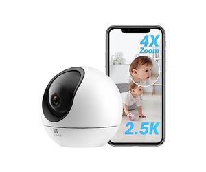 EZVIZ Camara Vigilancia WiFi Interior 360°,4MP Cámara IP de Seguridad 2.4/5GHz WiFi de AI Detección de Personas y Mascotas,Llamada Bidireccional,Seguimiento de Zoom Auto,Funciona con Alexa,Modelo C6