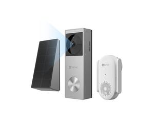 EZVIZ CP3 Pro Timbre de Video Inalámbrico con Chime CH1,2K Video Doorbell Exterior Impermeable,Detección de Personas,Visión Nocturna en Color, Audio Bidireccional,8GB eMMC Incorporado