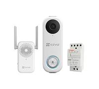 EZVIZ DB1C Kit de Timbre con Vídeo WiFi Doorbell, Resolución 1080P AI Detección de Personas, Audio Bidireccional, Visión Nocturna y IP65, H.265, simple Auto-instalación