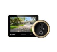 EZVIZ EP4 Mirilla Digital WiFi 4K para Puerta,Pantalla Táctil a Color de 5,5",Videotimbre Inalámbrico,Reconocimiento Facial IA,7100 mAh,Detección PIR,Audio Bidireccional,Privacidad Protegida,Dorada
