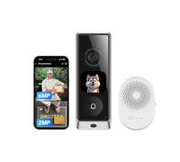 EZVIZ EP8 Ultra Timbre Inalámbrico Exterior con Cámara 6MP+2MP, Chime, Pantalla Interactiva con Videollamada, Detecta Persona/Paquete, Pre-Roll, 2 Baterías Recargables, 32GB eMMc Interno, Wi-Fi 6