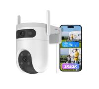 EZVIZ H9c 4G/WiFi Cámara de Vigilancia Exterior, 3K + 3K, Doble Lente, Detección IA Humano/Vehículo, Seguimiento Automático, Visión Nocturna en Color 40m, Ideal Fincas y Obras