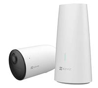 EZVIZ HB3-1 2K - Sistema de videovigilancia con una cámara de vigilancia inalámbrica 2K a Pilas, visión Nocturna en Color, Defensa Activa, detección de Movimiento, batería de Litio de 5200 mAh,