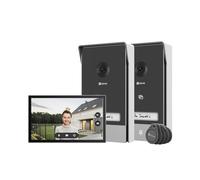 EZVIZ HP7 2-Entry Kit Sistema de 2 Videoporteros WiFi Intercomunicación, 7'' Pantalla Táctil a Color, Timbre Video Mirilla 2 Hilos, Detección de Persona, Audio Bidireccional, Wi-Fi 2.4/5GHz