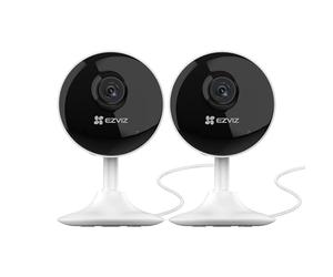EZVIZ Kit de 2 Camaras de Vigilancia Interior 1080p IP Cámara de Seguridad con Visión Nocturna, 2.4GHz Wi-Fi Detección de Movimiento, Audio Bidireccional, Monitor de Bebé, C1C 2PK