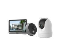 EZVIZ Lotes de CP4 Mirilla de Puerta y C6N G1 2K Camara de Vigilancia Interior