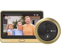 EZVIZ Mirilla Digital de Puerta con Pantalla LCD de 4.3'' Cámara Video Timbre Inalámbrico Monitor con Batería Recargable de 4600 mAh, Detección de Movimiento PIR, Audio Bidireccional, DP2C Dorado