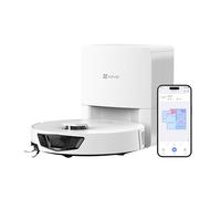 EZVIZ RE7 Edge Robot Aspirador y Friegasuelos, Base Autovaciado, Succión 13000 Pa, Evitación Obstáculos, Bolsa de Polvo 4L, MopExtra & MopVibra, Compatible con Alexa/Google/Siri, Para alfombra/mascota