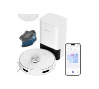 EZVIZ Robot Aspirador y Friegasuelos con Base Autovaciado, Succión 4000Pa, Navegación LDS LiDAR & Detectores Infrarrojos de Obstáculo, Detección Alfombras/Caídas, Control App/Alexa/Google,RE4 Plus