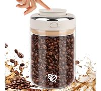 Ezvsevuo Bote Café Hermético, 1100ml Bote para Café Bidón de café Airtight Lata de Cafe Válvula de CO2 y Fecha para Cafe Molido y Granos para Grano, Té y Nueces, Tarros Cristal con Tapa