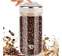 Ezvsevuo Bote Café Hermético, 1700ml Bote para Café Bidón de café Airtight Lata de Cafe Válvula de CO2 y Fecha para Cafe Molido y Granos para Grano, Té y Nueces, Tarros Cristal con Tapa