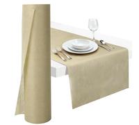 Ezvsevuo Camino de Mesa No Tejido 30 cm x 25 m, Rollo de Table Runner, Camino de Mesa Decoracion para Cumpleaño, Boda, Fiesta - Beige