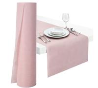 Ezvsevuo Camino de Mesa No Tejido 30 cm x 25 m Rollo de Table Runner, Camino de Mesa Decoracion para Cumpleaño, Boda, Fiesta - Rosa Claro