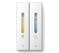 Ezweiji Dispensador Jabón Baño Pared Sin Taladro, Dosificador Gel Ducha y Champú 400/800/1200 ML con Botón Ancho, Plástico ABS Antioxidante (Botón Grande-Nuevo Plateado Mate 2 Compartimentos)