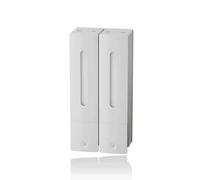 Ezweiji Dispensador Jabón Baño Pared Sin Taladro, Dosificador Gel Ducha y Champú 800 ML con Botón Ancho, con Ventana Transparente para Baño y Cocina (Nuevo Blanco Mate 2 Compartimentos)
