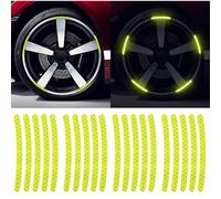 Ezweiji Lote de 20 bandas reflectantes para llantas de coche, moto, bicicleta, seguridad nocturna, bandas decorativas universales, antiarañazos y reflectantes (verde)