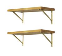 EZYDECOR Soportes de estante dorados para estantes de 150 mm/6 pulgadas, soporte de estantería triangular montado en la pared con tornillos (paquete de 4)