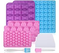 Ezydka 9 esteras para hornear, galletas para perro, mini golosinas de silicona para perro, bricolaje con chocolate y dulces
